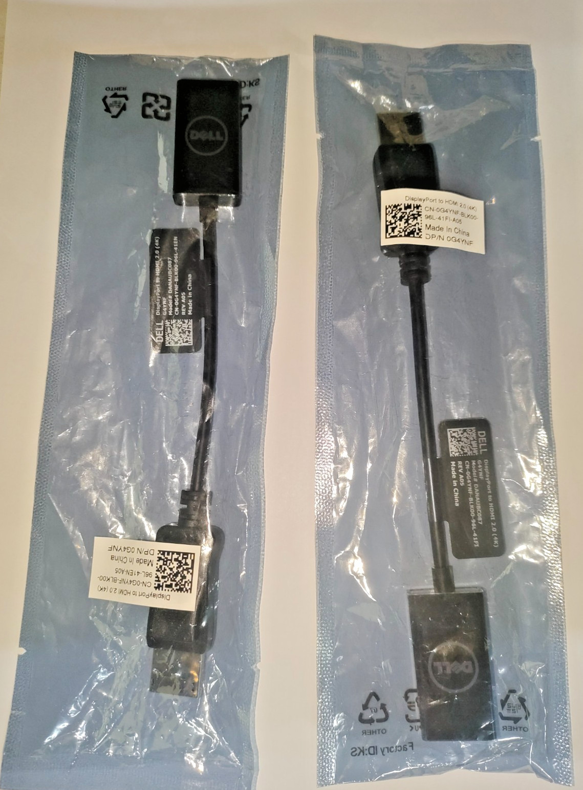 2 Pcs NEW Dell DisplayPort (Male) to HDMI 2.0 (Female) 4K Adapter – DANAUBC087
