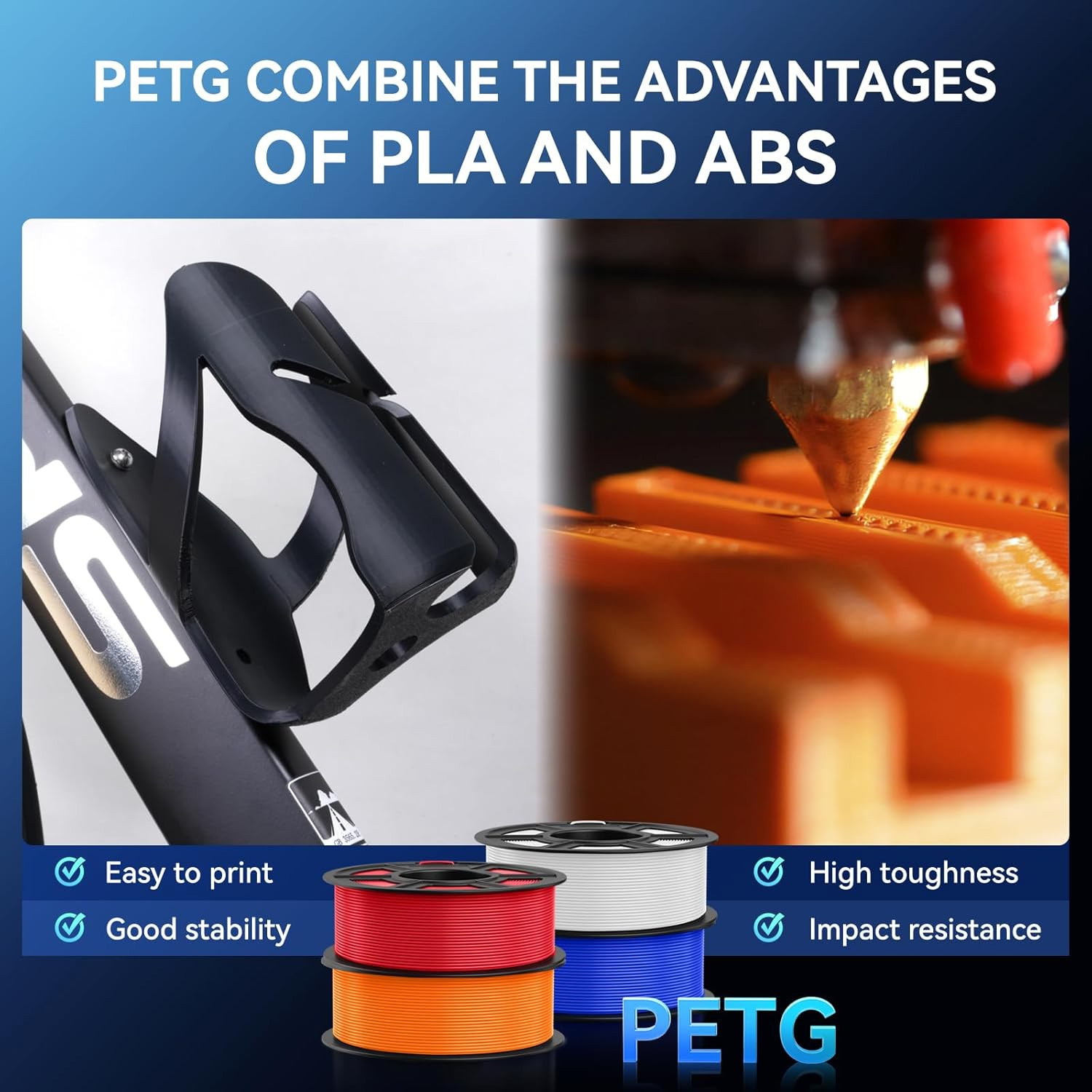 JAYO 1.75MM 5/10KG 15KG PLA SILK PLA+ PETG Filament 3D Printer Consumables 1.1KG