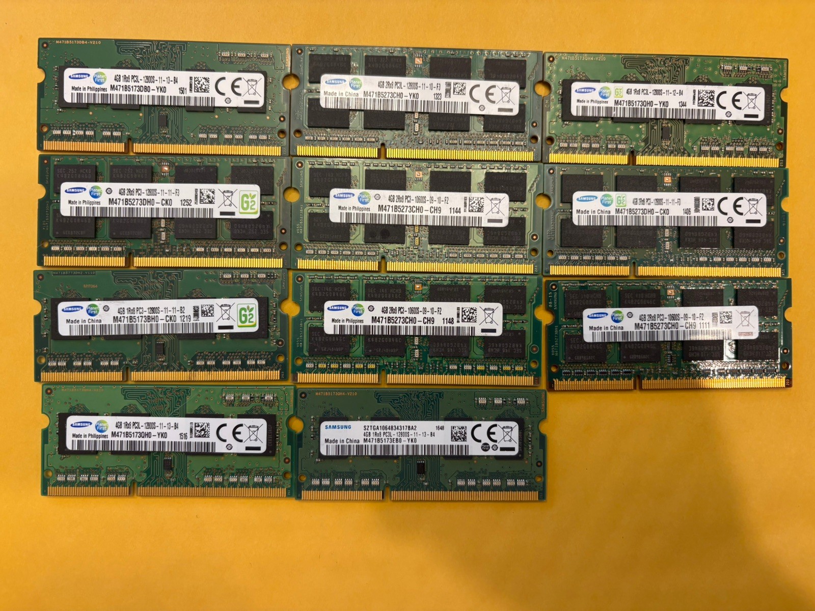 Lot of 11 Samsung DDR3L 4GB