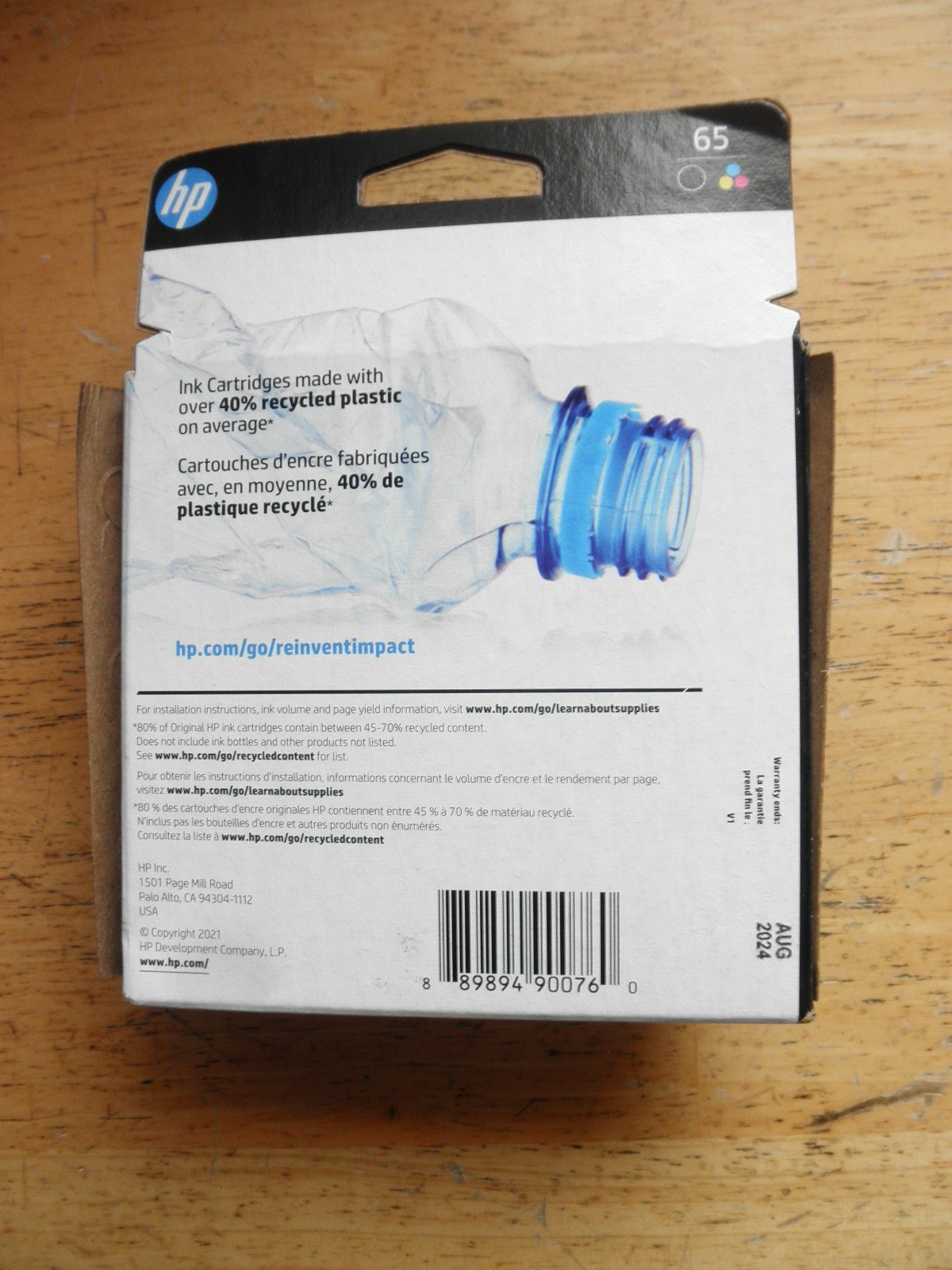HP 65 2pack Combo Ink Cartridges 65 Black and Color Expired AUG 2024 NOS