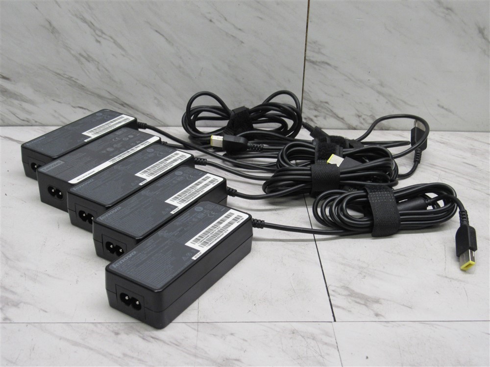 Lot of 5 LENOVO 90w 20V 4.5A Laptop AC adapter Charger Yellow Square end.