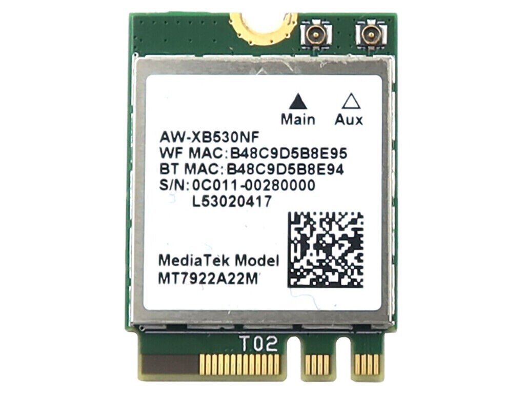 MEDIATEK MT7922A22M M.2 2230 WIFI 6E BLUETOOTH 5.2 CARD RZ616 0C011-00281200