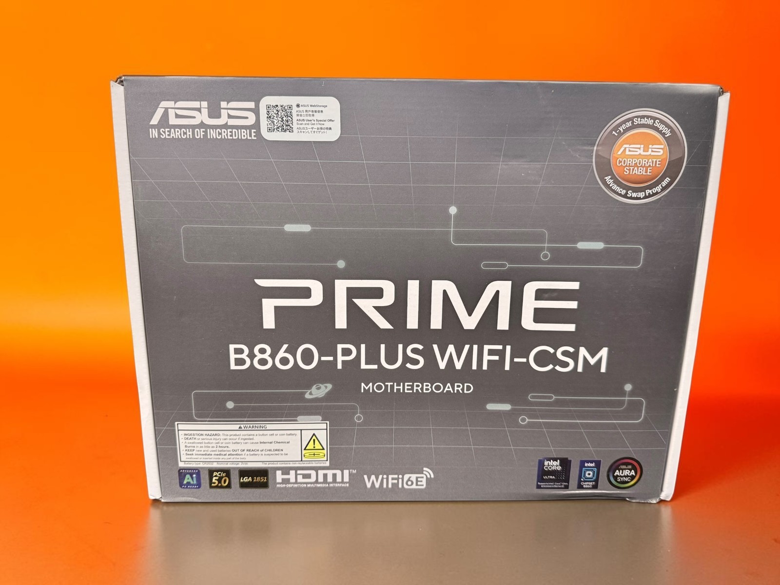 ASUS PRIME B860-PLUS WIFI-CSM B860 LGA 1851 ATX motherboard, Intel Core Ultra Se