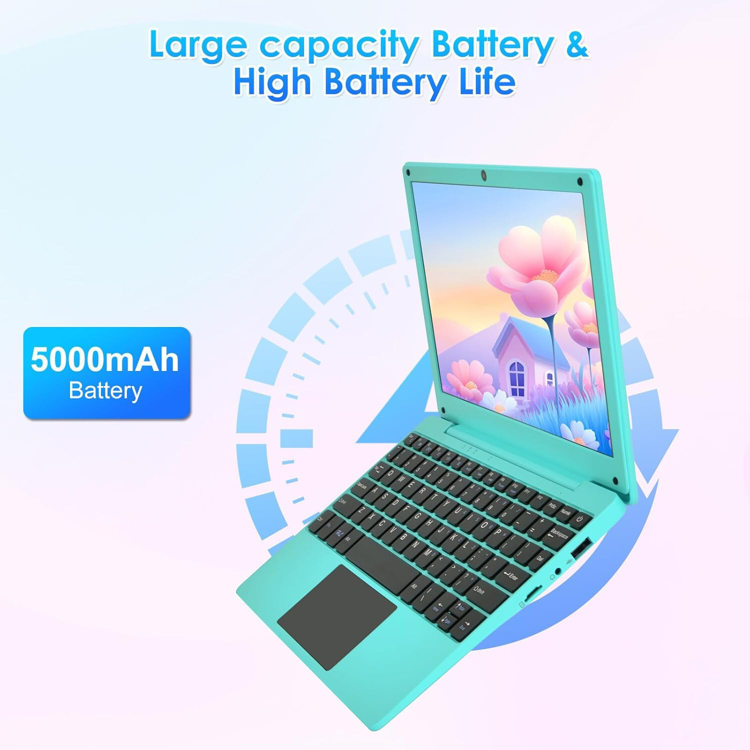 Mini 10.1” Laptop Computer Quad Core Android 12.0 Netbook for Kids and Adults