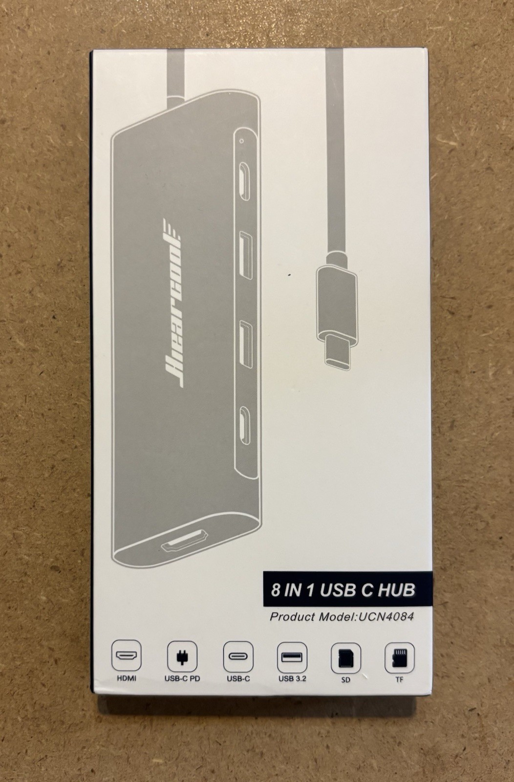 Hiearcool USB-C Hub Docking Station Adapter 8-in-1 HDMI, USB 3.2, SD, TF, USB-C