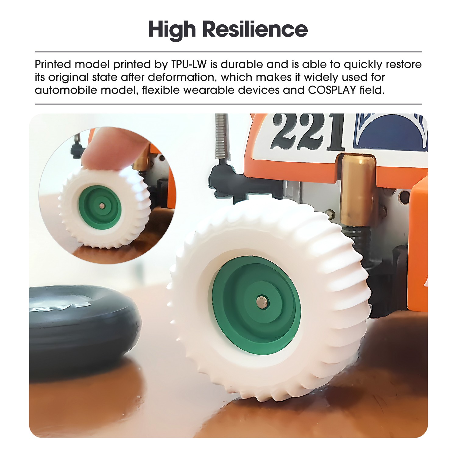 eSUN TPU LW 3D Printer Filament 1.75mm 0.75KG Spool High Resilience TPU Filament