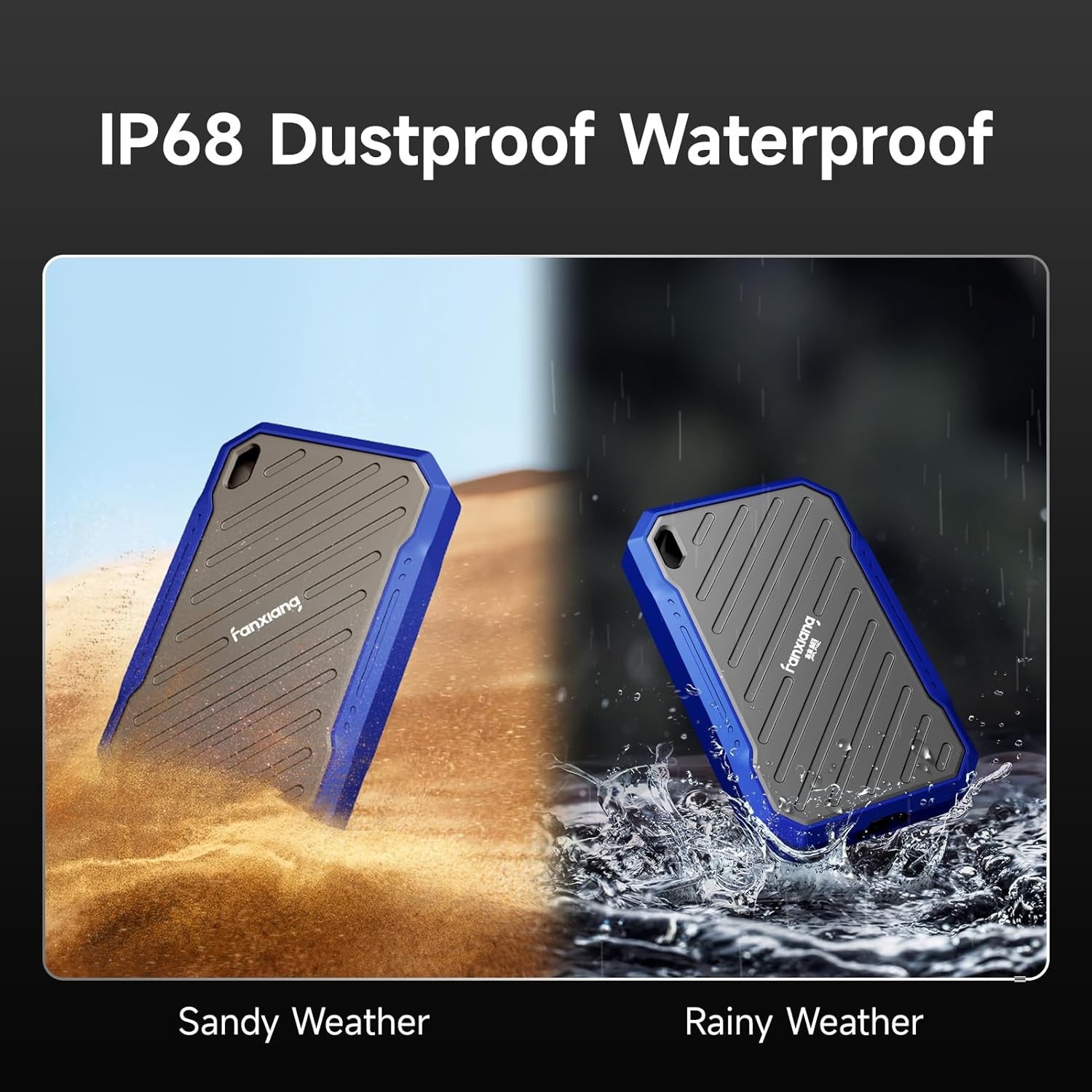 2TB External Portable SSD, Up to 2000MB/s USB 3.2 Gen2*2, Water and Dust Res…