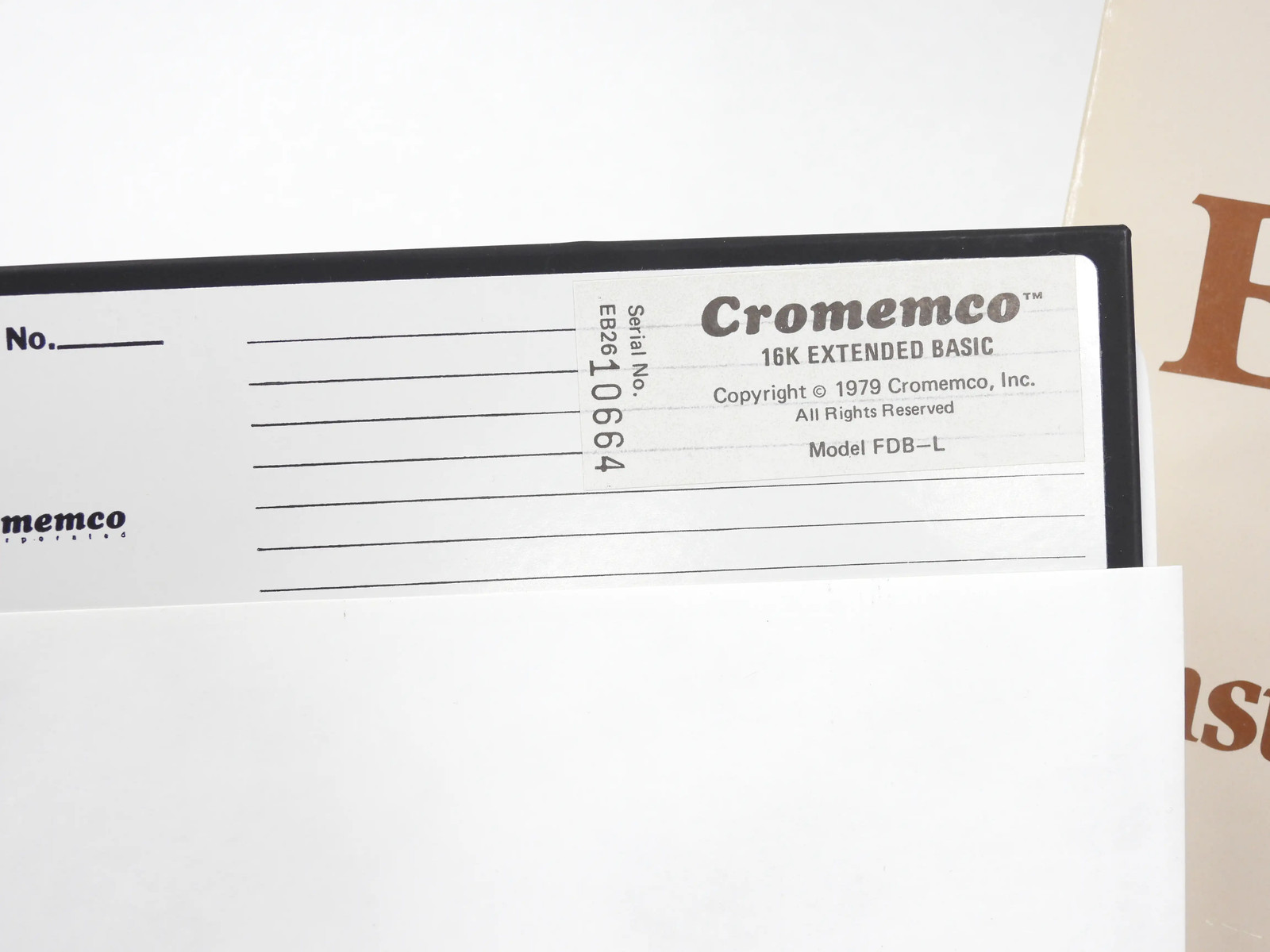 Cromemco 16K Extended Basic Vintage Computer 8″ Software + Manual (nice)