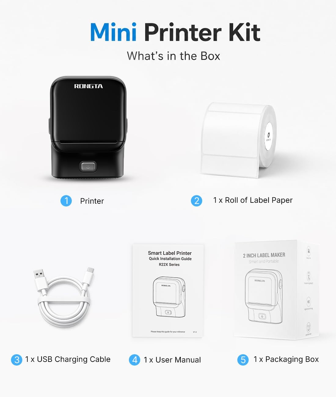 Bluetooth Label Maker Machine, Thermal Label Printer Easy to Use for Office, …