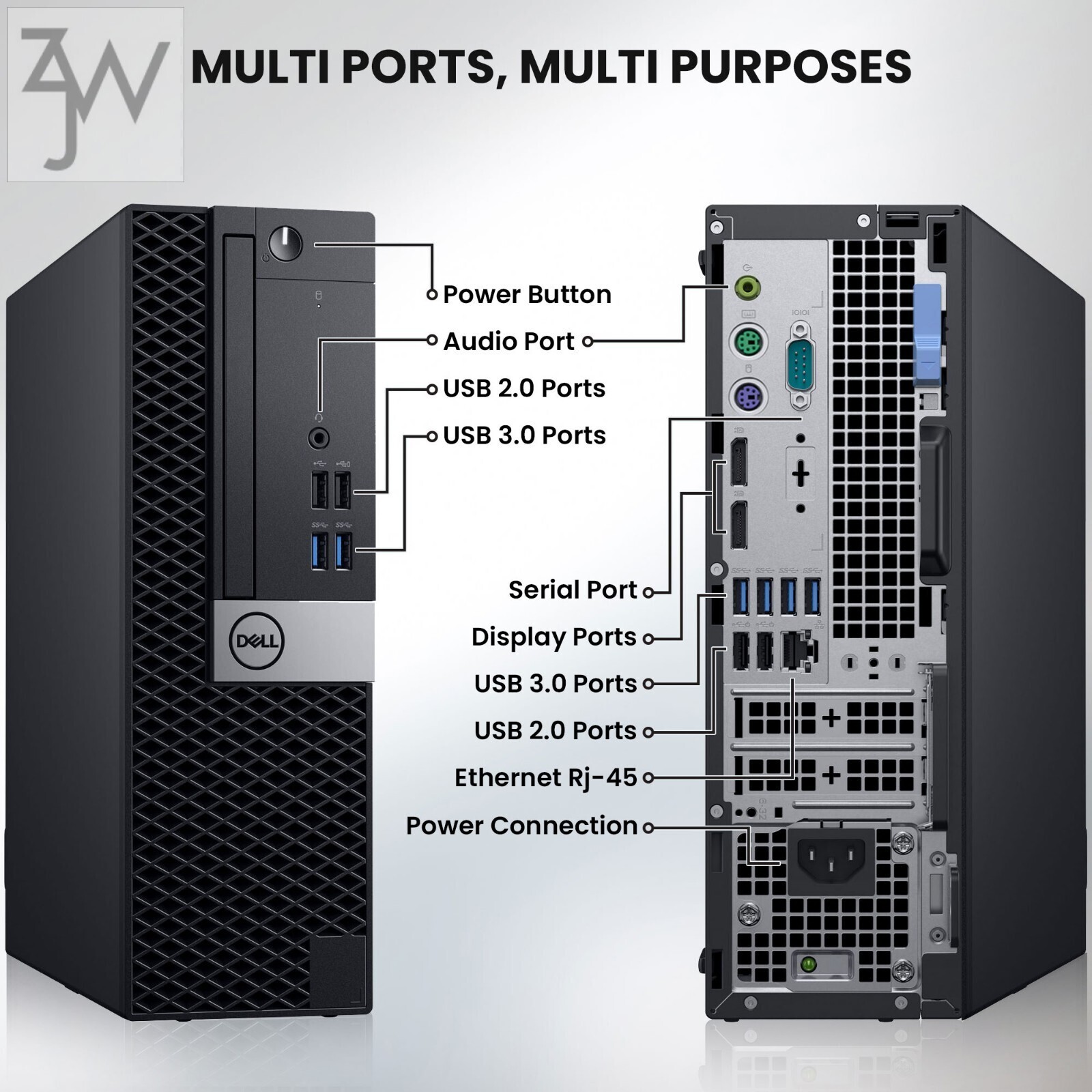 Dell SFF Desktop Computer PC Intel i7-8700 64GB 2TB SSD Built-in WiFi Win 11 Pro