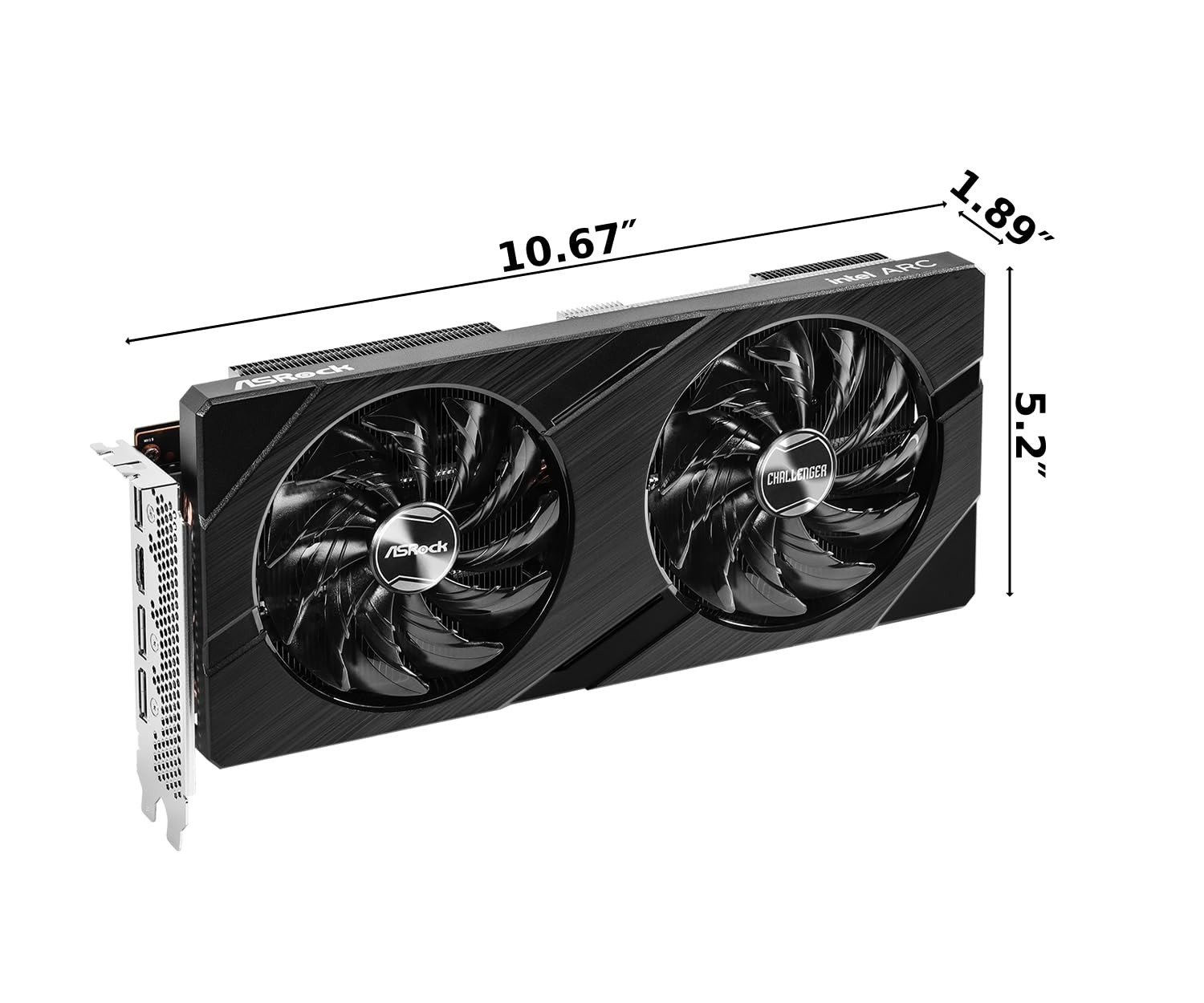 ASRock Intel Arc A580 Challenger 8GB OC Graphics Card, Xe HPG Black
