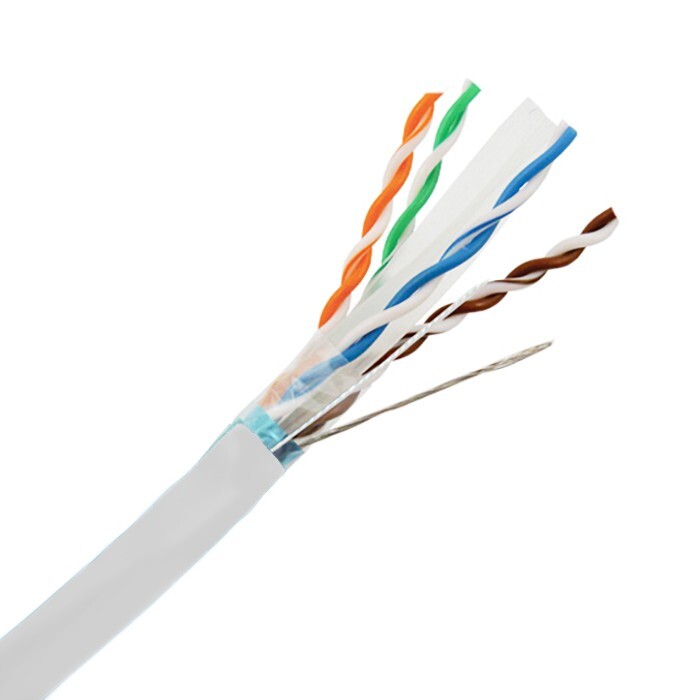 CAT6A Shielded Ethernet Cable 750MHz Riser CMR 10G BARE COPPER Wire White 1000FT