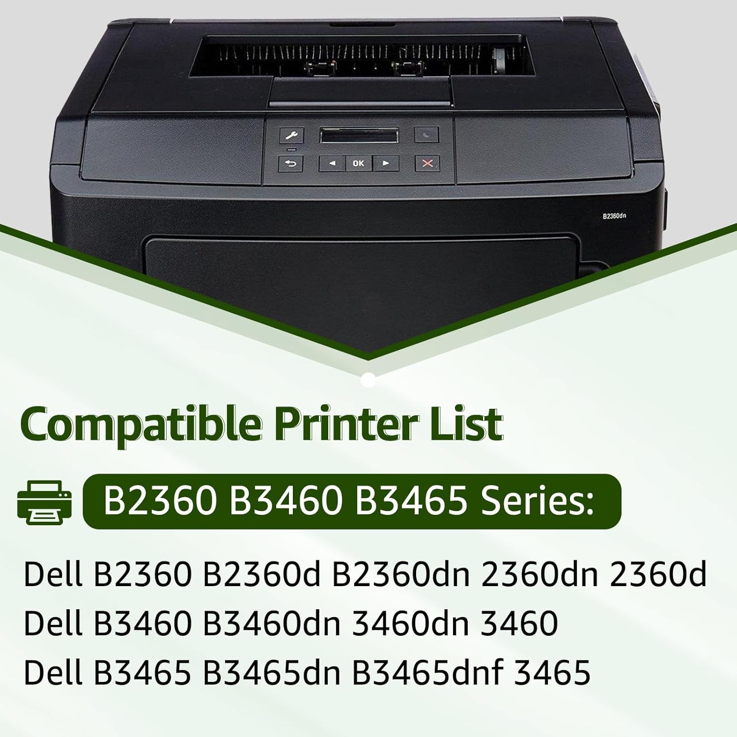 8PK B2360 M11XH Black 8,500Pages Toner Cartridge New Chip Replace for Dell B2360