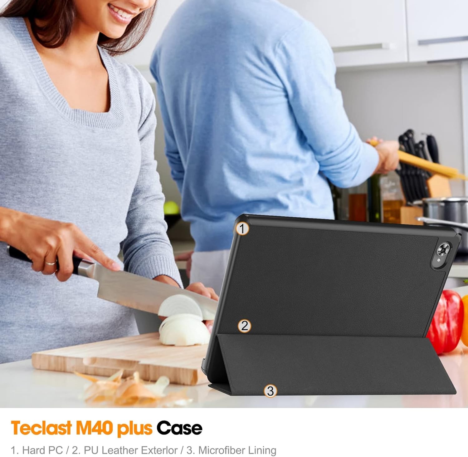 Case for TECLAST M40 Plus 2022 10.1 inch Tablet, Ultra-Thin Folding Folio Cover