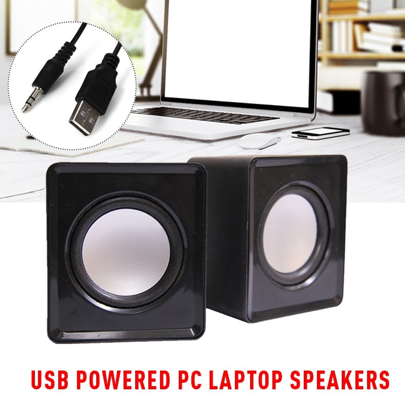 3.5mm Mini USB Wired Computer Speakers Stereo Bass For PC Laptop Desktop Black