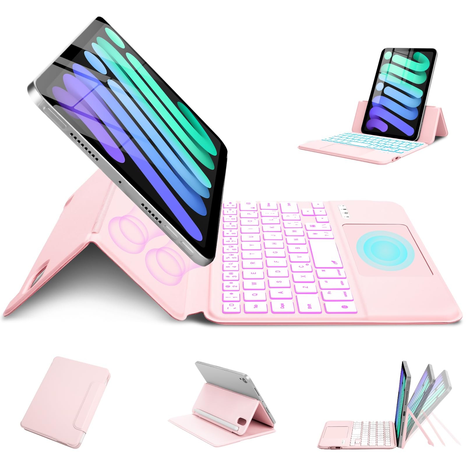 Magic Touchpad Keyboard Case for iPad mini 7 (2024)/Mini 6 (2021) 8.3 inch, S…