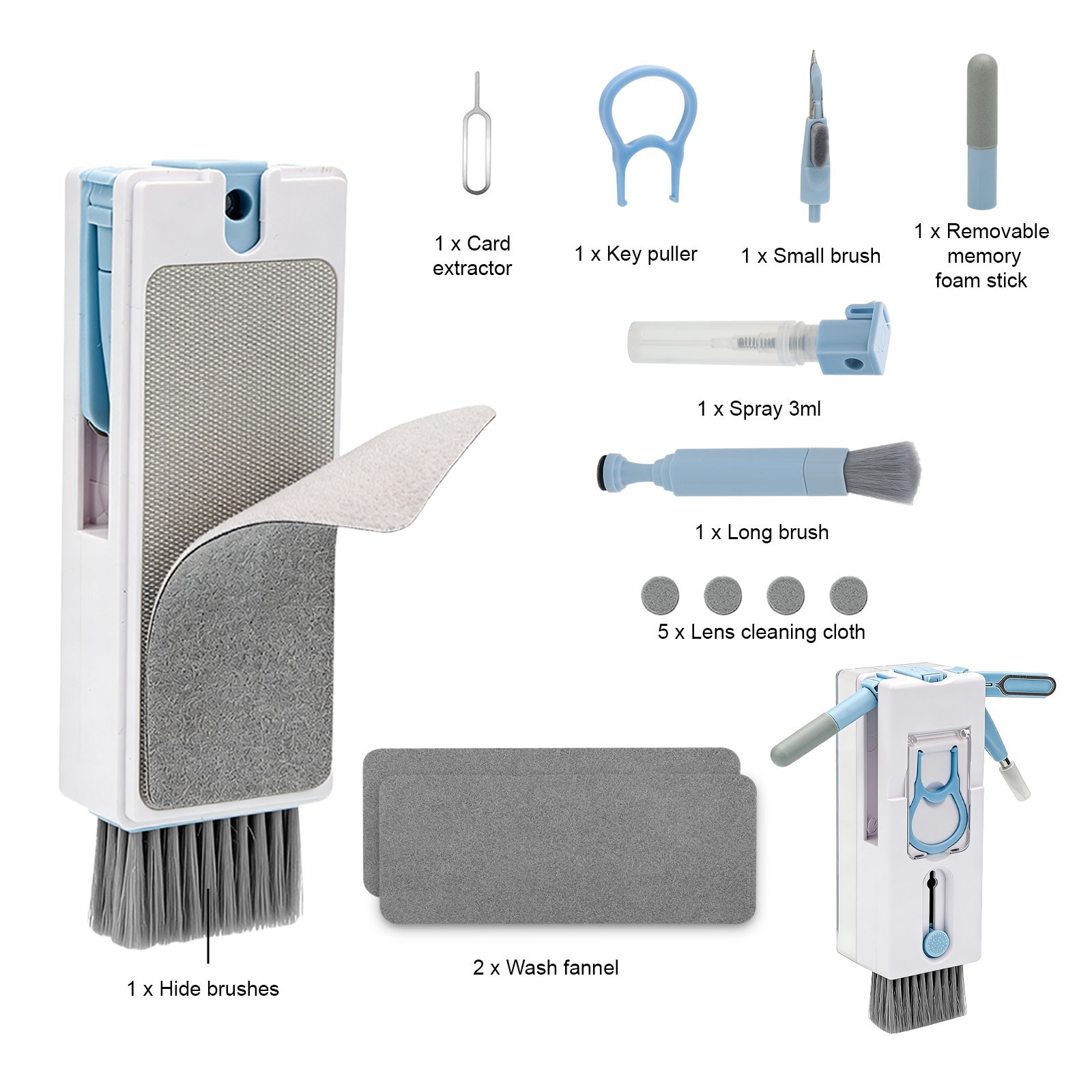 20-in-1 Laptop Keyboard Cleaner Kit Electronic Device Clean Tool Set for Camera
