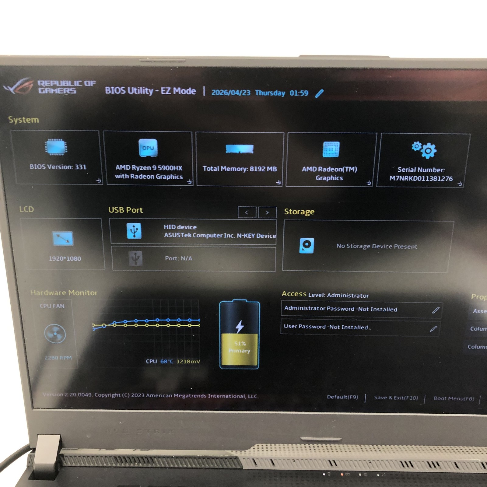 ASUS 2021 ROG Strix G17 Gaming Laptop/Ryzen 9/8GB/No HD