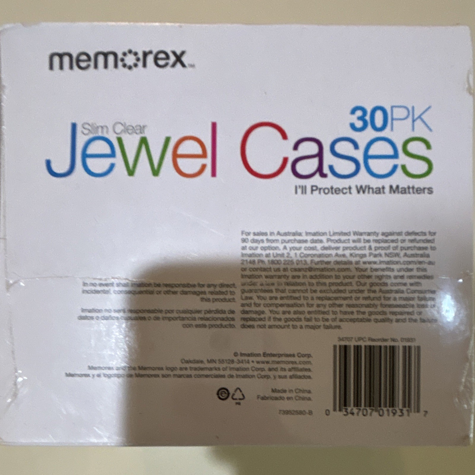 Memorex Slimline Clear Plastic Jewel Cases, Slim, 30 Pack for CD/DVD/Blu-ray