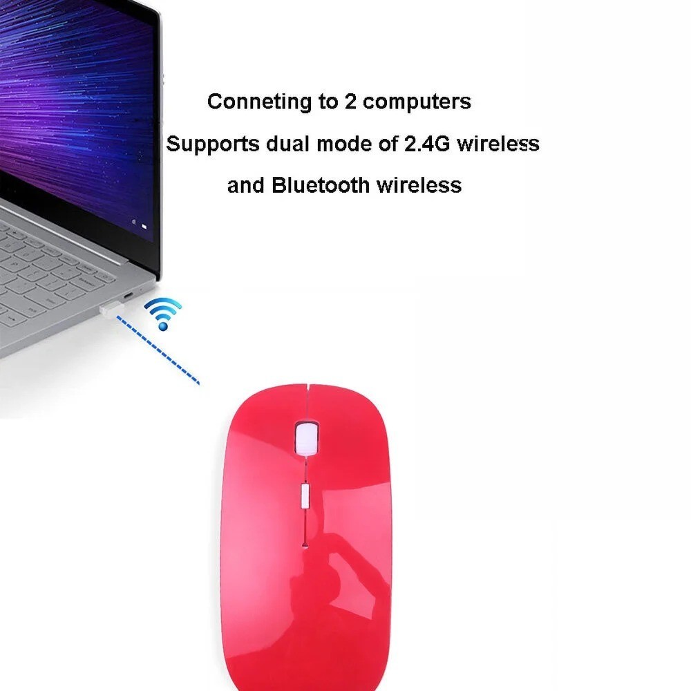 Slim Wireless Mouse 2.4GHz USB Optical 1600 DPI Ergonomic PC Laptop Desktop