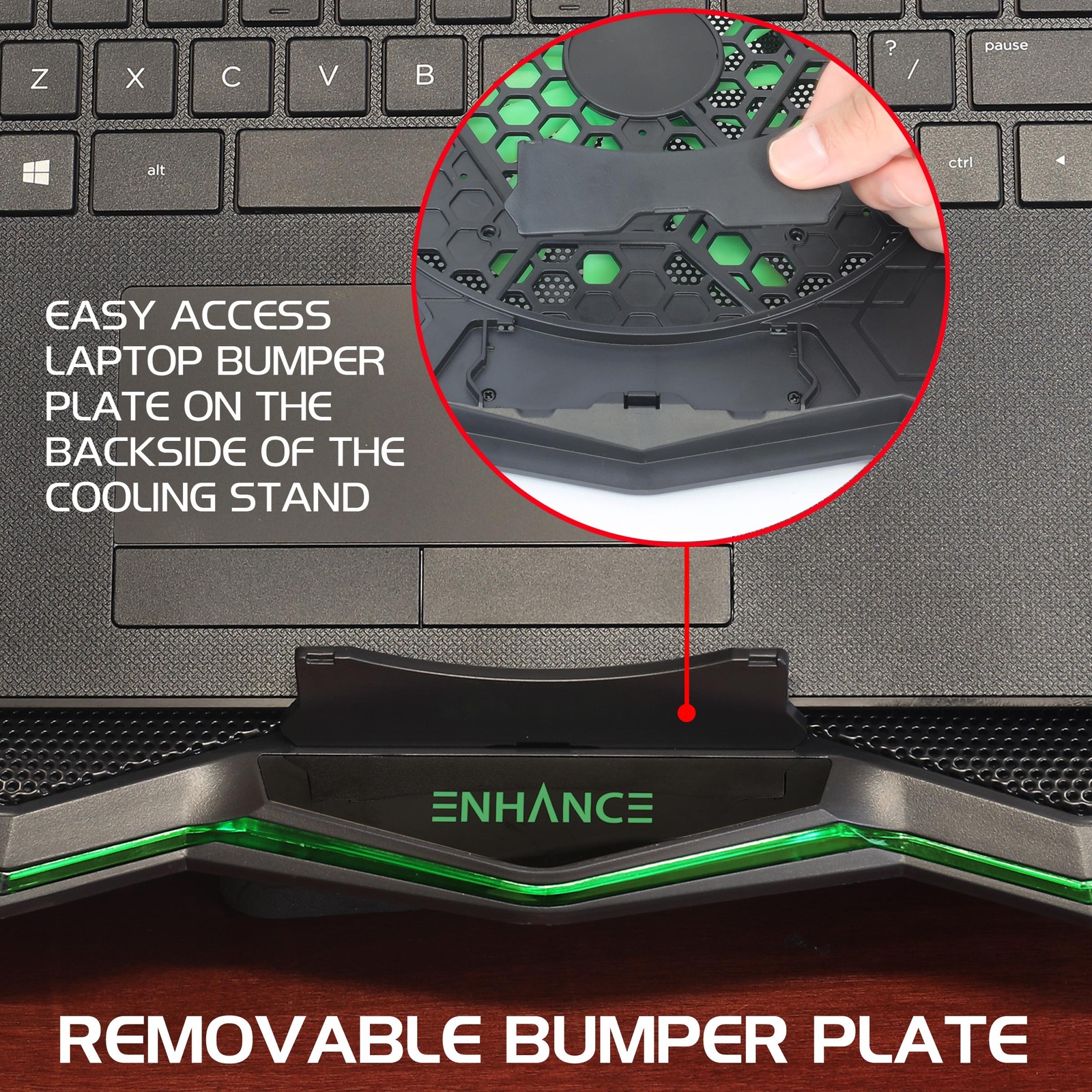 ENHANCE Gaming Laptop Cooling Stand – With 7 Height Settings (USED)