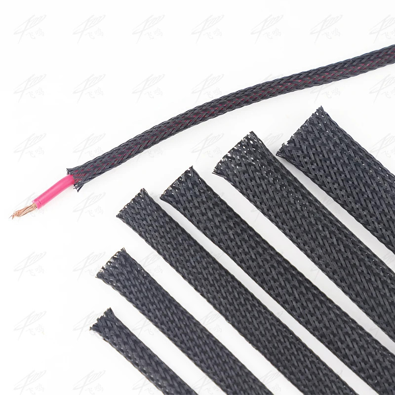 10M Black Braided Cable Sleeving PET Nylon Wrapping Cable Casing Cable Sleeves W