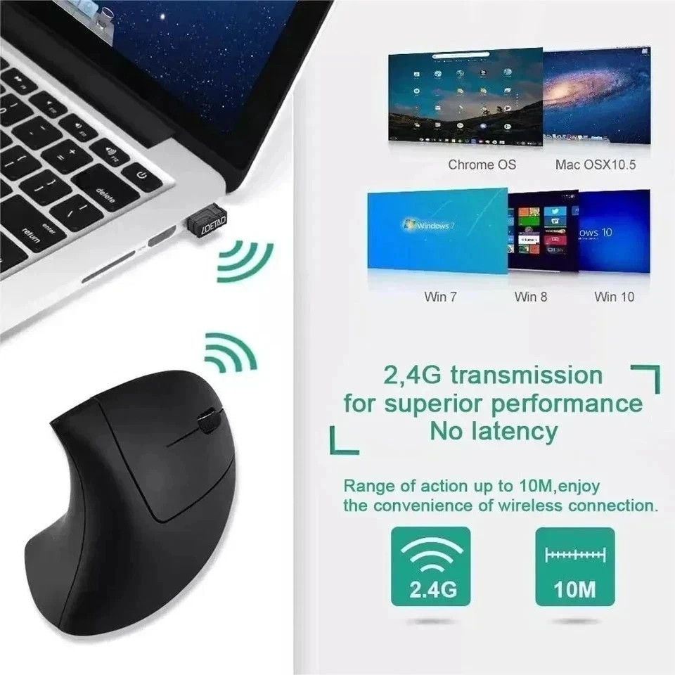 Anker Wireless 2.4G Ergonomic Vertical Optical Mouse – Black (‎AK-98ANWVM-UBA)