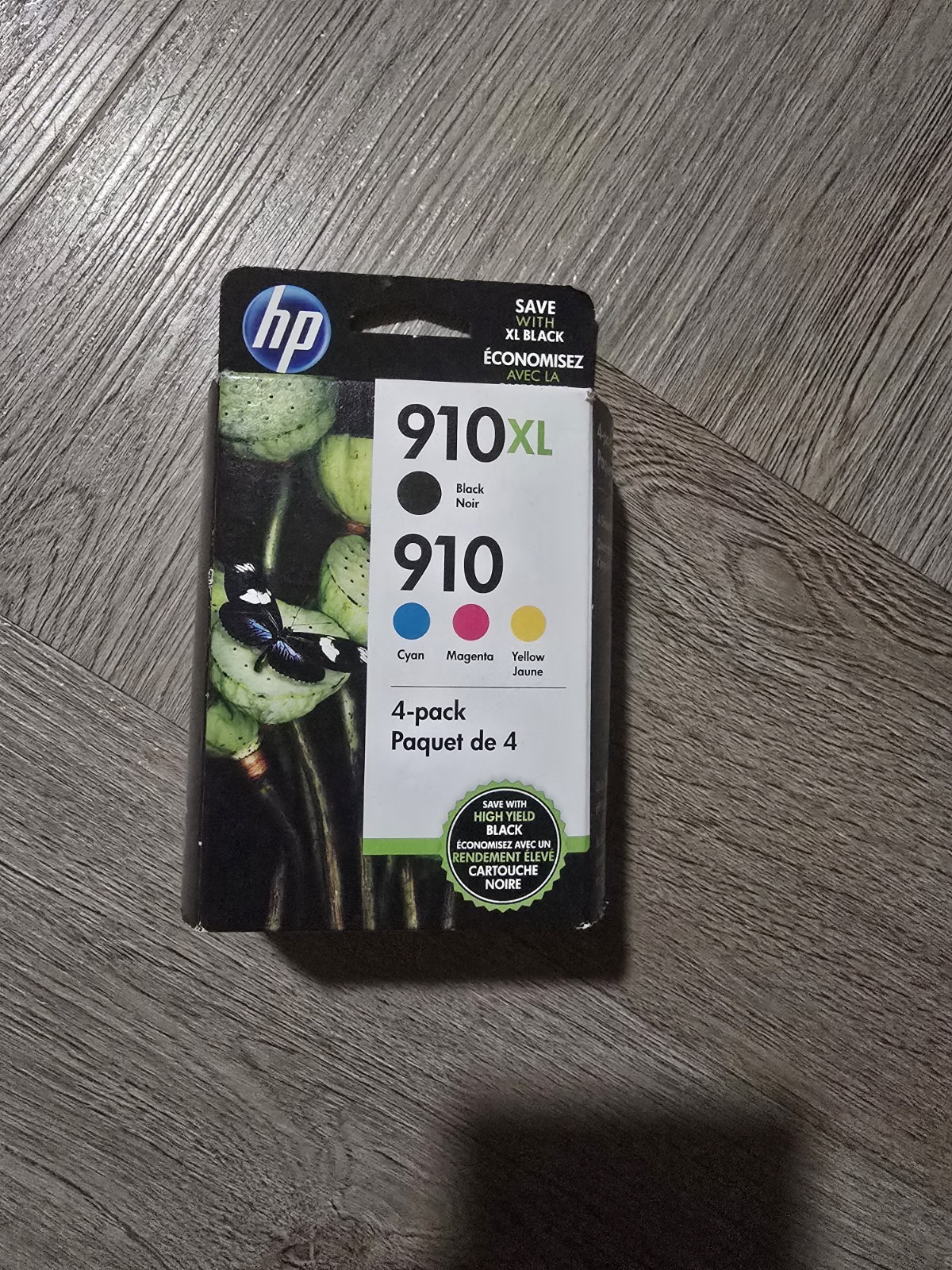 NEW Genuine HP 910XL Black & 910 Color INK 4-Pack