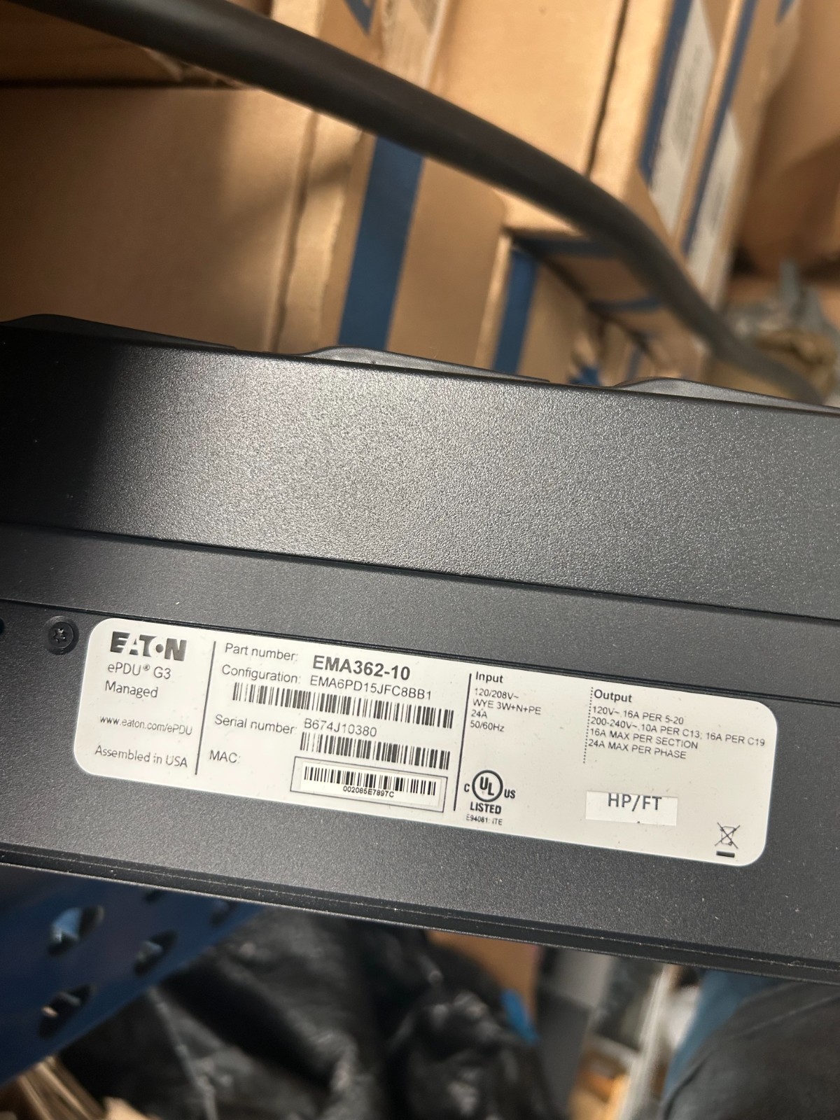 New Eaton Managed Rack PDU – EMA362-10