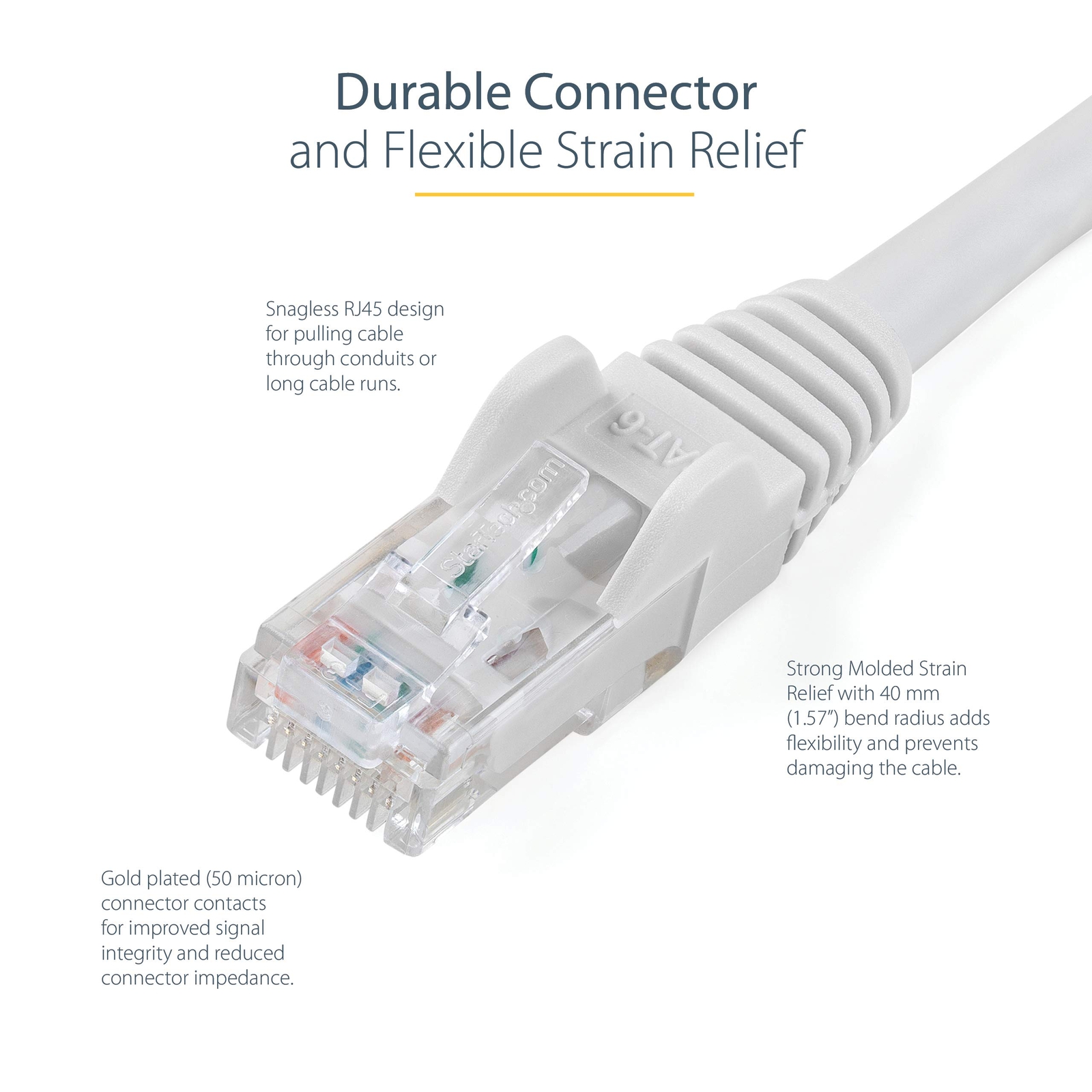 10′ White Cat 6 UTP Patch