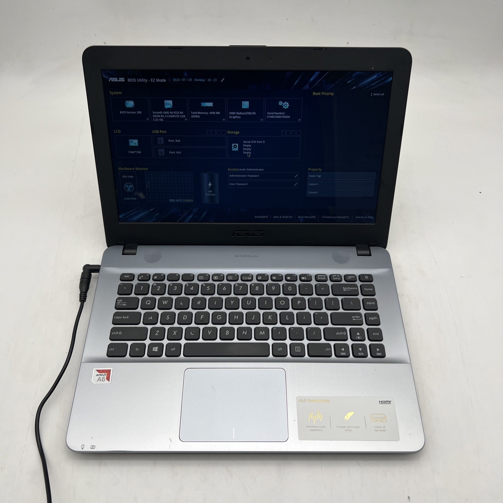 Asus Vivobook Max X441BA 14″ AMD A6 9225 4GB RAM No Drive No OS