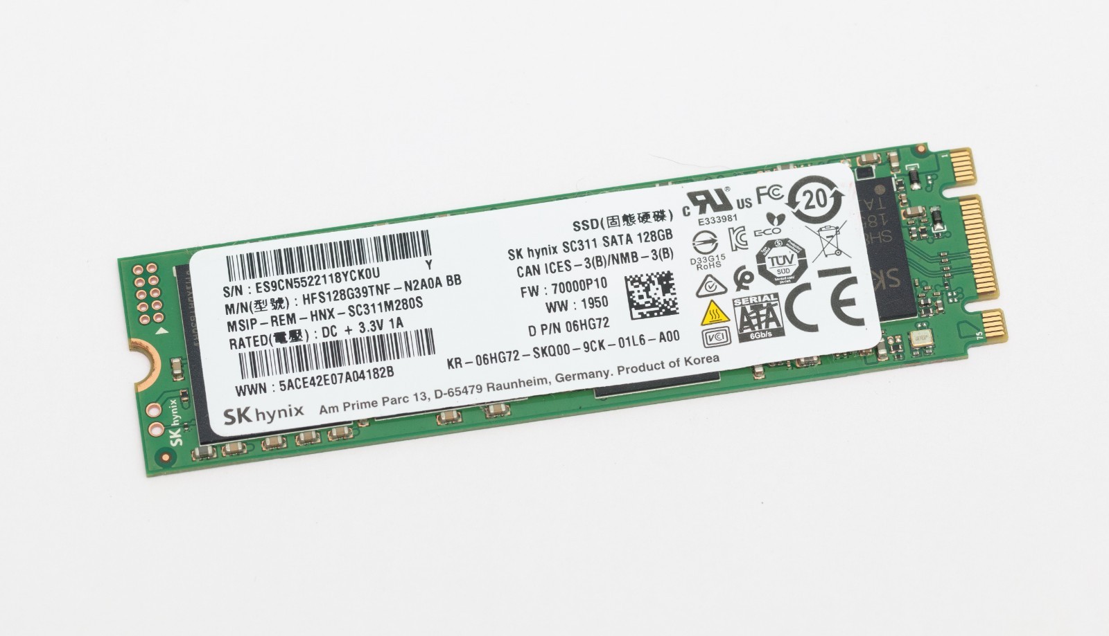 Lot 10 Hynix SC311 128GB M.2 2280 SATA Solid State Drive SSD HFS128G39TNF-N2A0A
