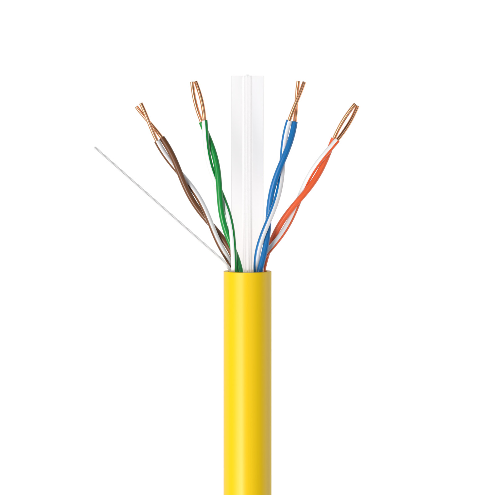 1000ft Yellow CAT6 Ethernet Cables – 23AWG 10Gbps UTP Solid CCA Wire w/Pullbox