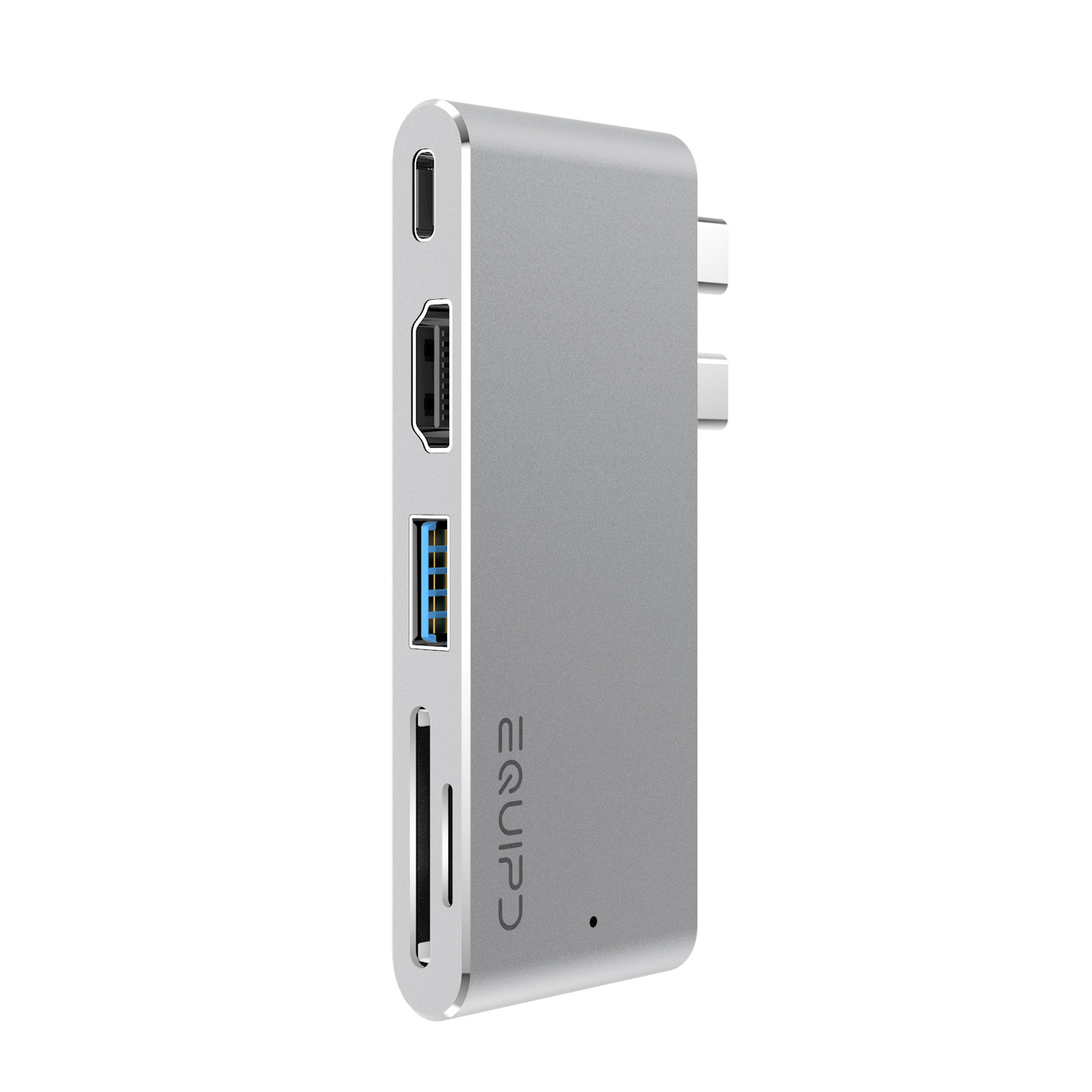 Aluminum USB-C Hub w/4K HDMI, Thunderbolt 3, USB 3, Card Reader for Macbook Pro