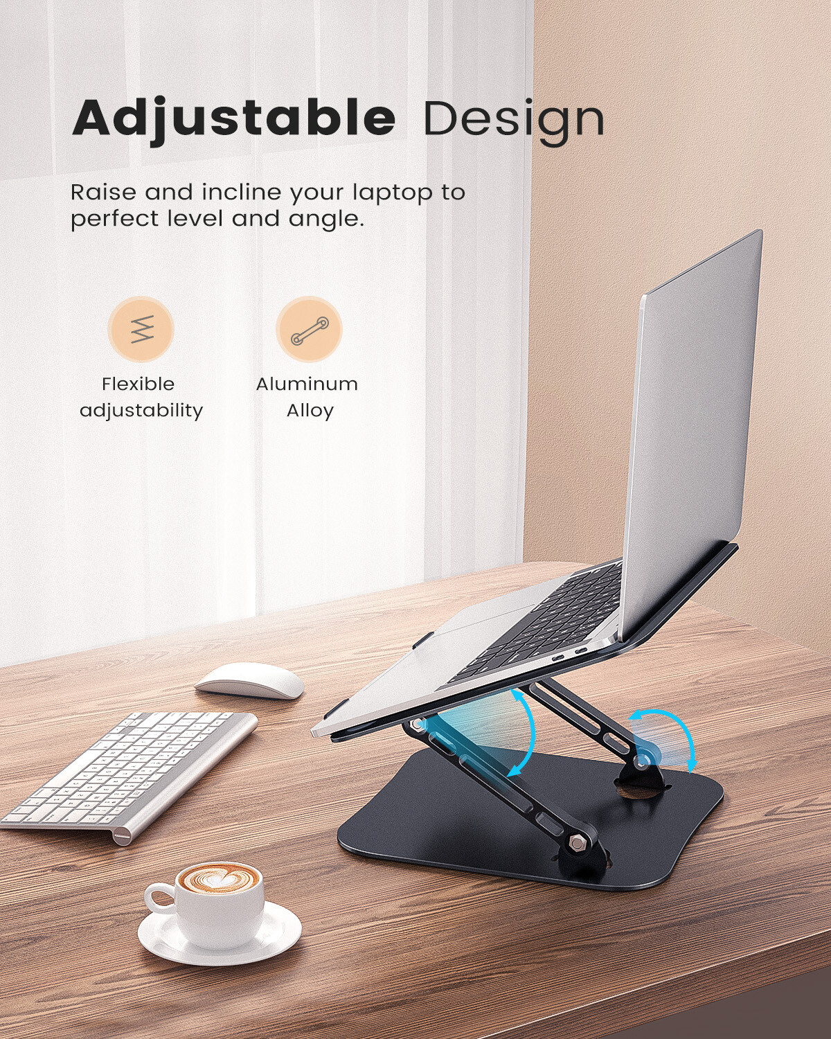 Kootion Laptop Stand Adjustable Computer Stand For Desk Aluminum Holder 7″-16″