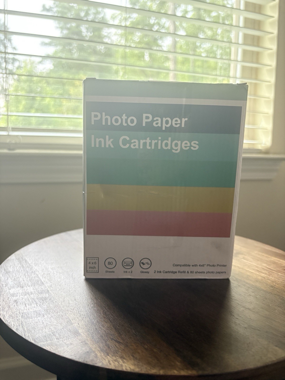 Dye Sublimation 4×6 Photo Paper & 2 Compatible Ink Cartridges, 80 Sheets
