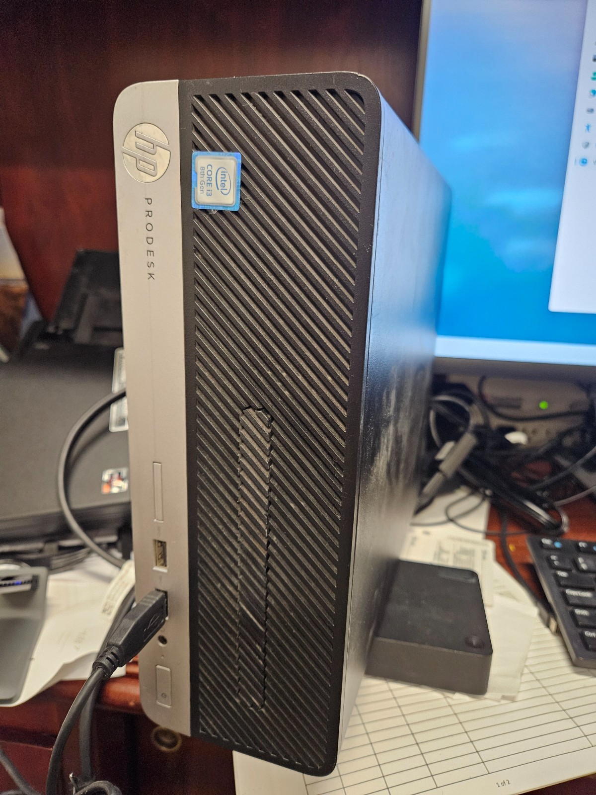 hp prodesk 400 g5 sff i3-8100 16gb ram 256gb ssd m2 windows 11 pro serial port