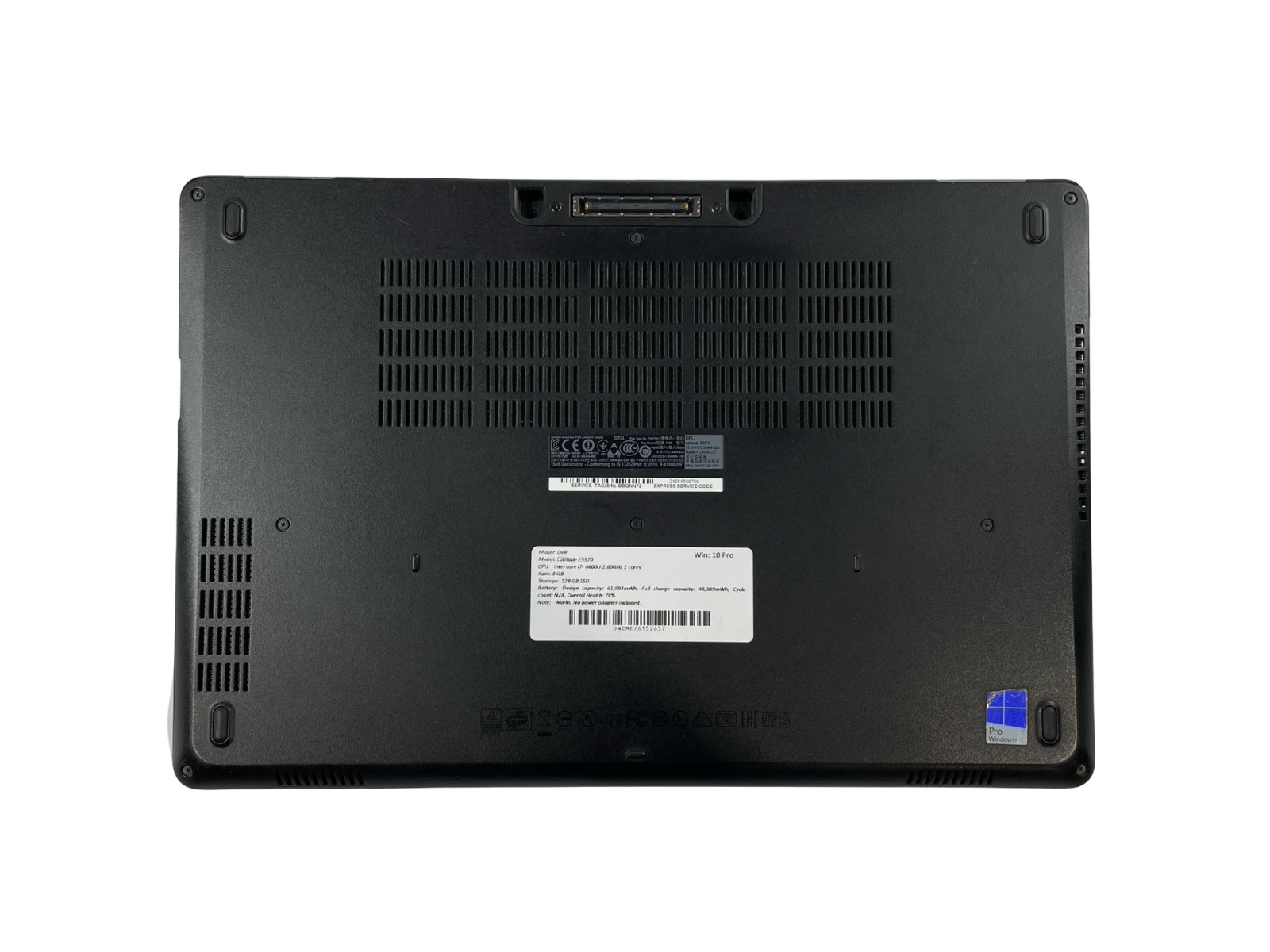 Dell Latitude E5570 i7-6600U@2.60GHz 8GB 128GB SSD Win11P, W/OUT AC