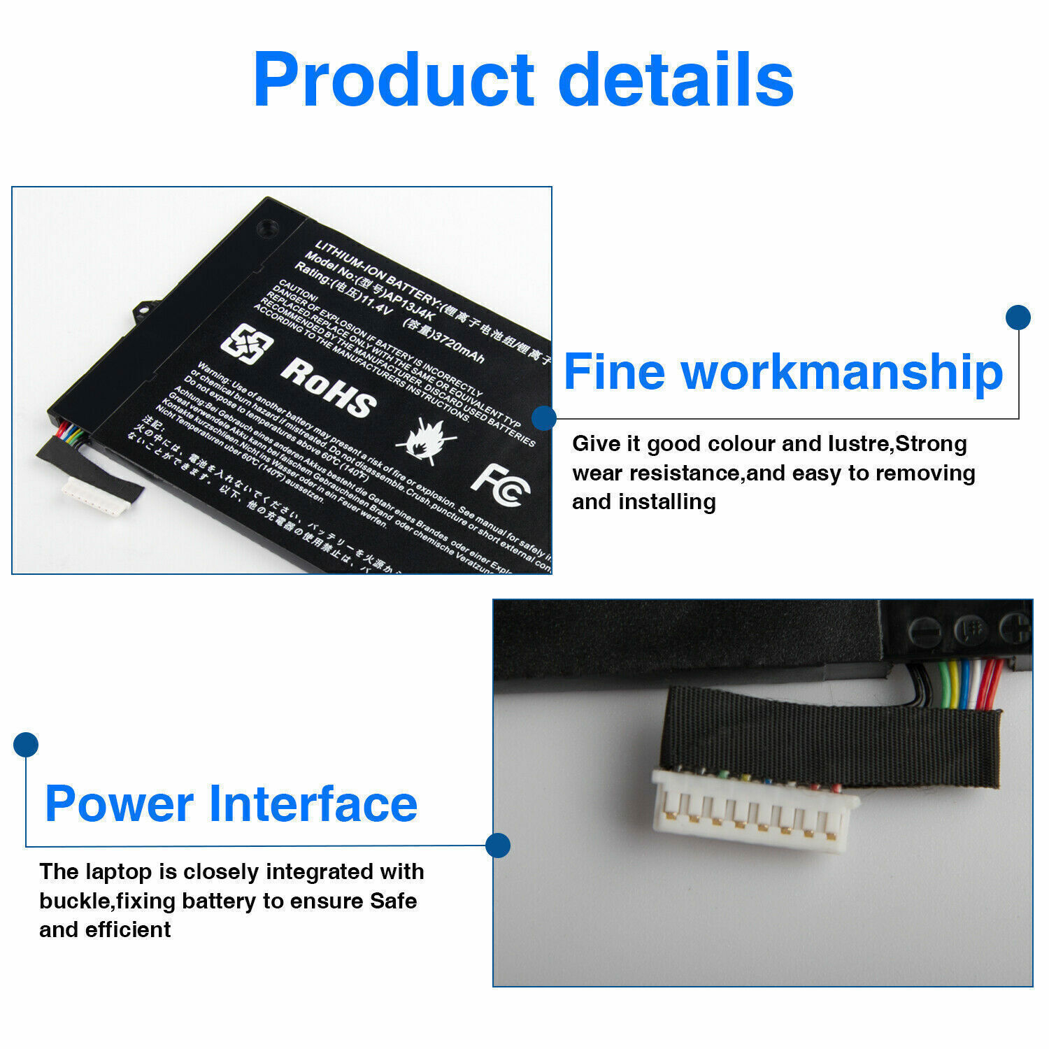 AP13J4K AP13J3K Battery for Acer Chromebook C720 C720P C740 KT.00304.001 4Cells