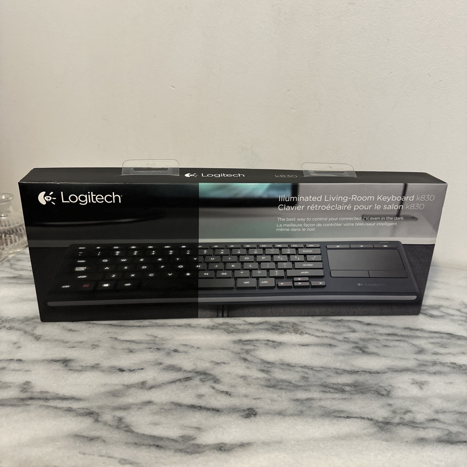 Logitech K830 Wireless Illuminated Keyboard with Built-in Touchpad New Open Box