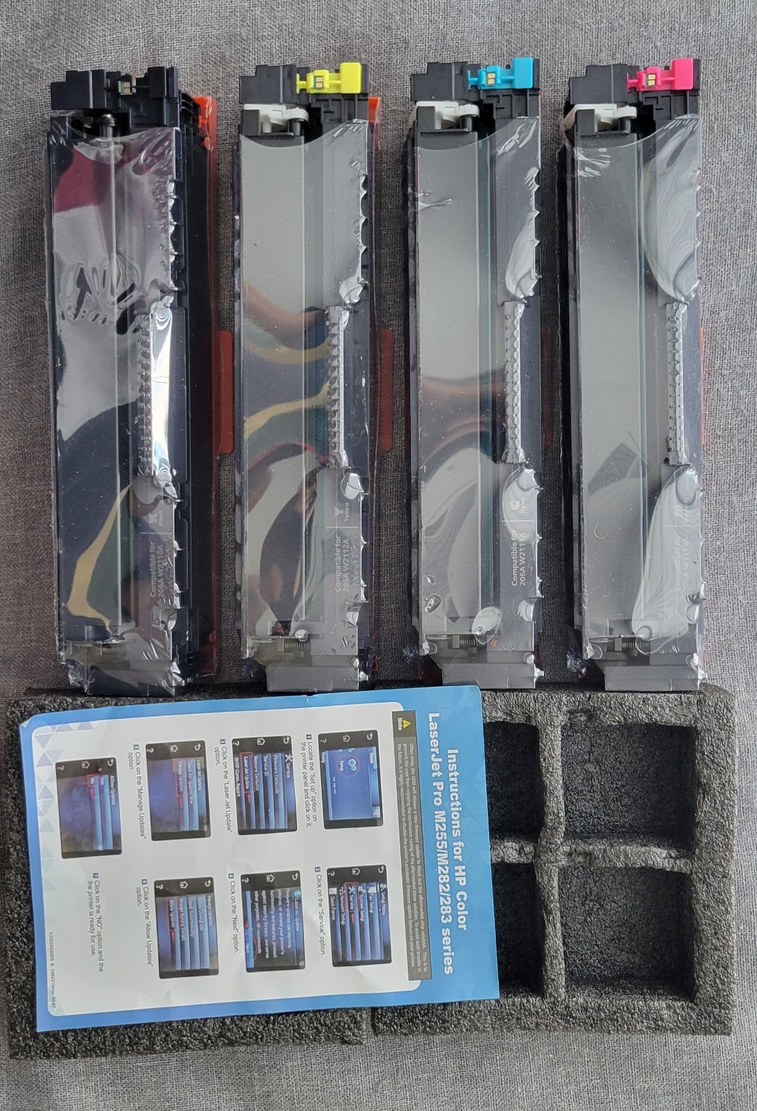 206X Toner with chips fits For HP 206X Color Laserjet Pro M283fdw M283cdw M255dw