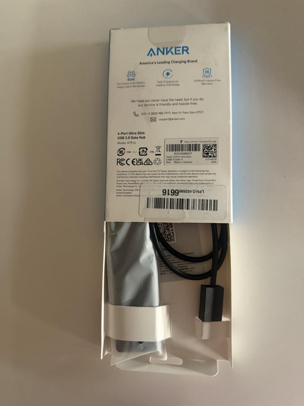 Anker 4-Port USB 3.0 Ultra Slim Data Hub – Black A7516
