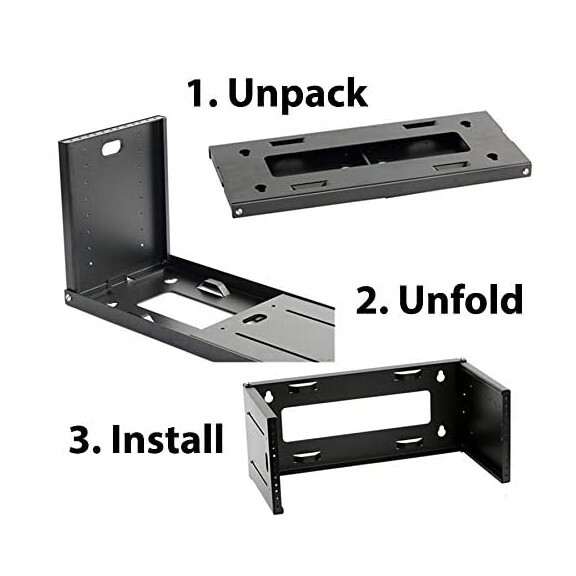TCoology 6U 19 inch Heavy Duty Hinged Extendable Network Wall Mount Rack Bracket
