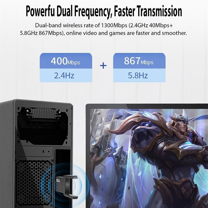 USB 3.0 Wireless WIFI Adapter 1300Mbps Long Range Dongle Dual Band Network lot