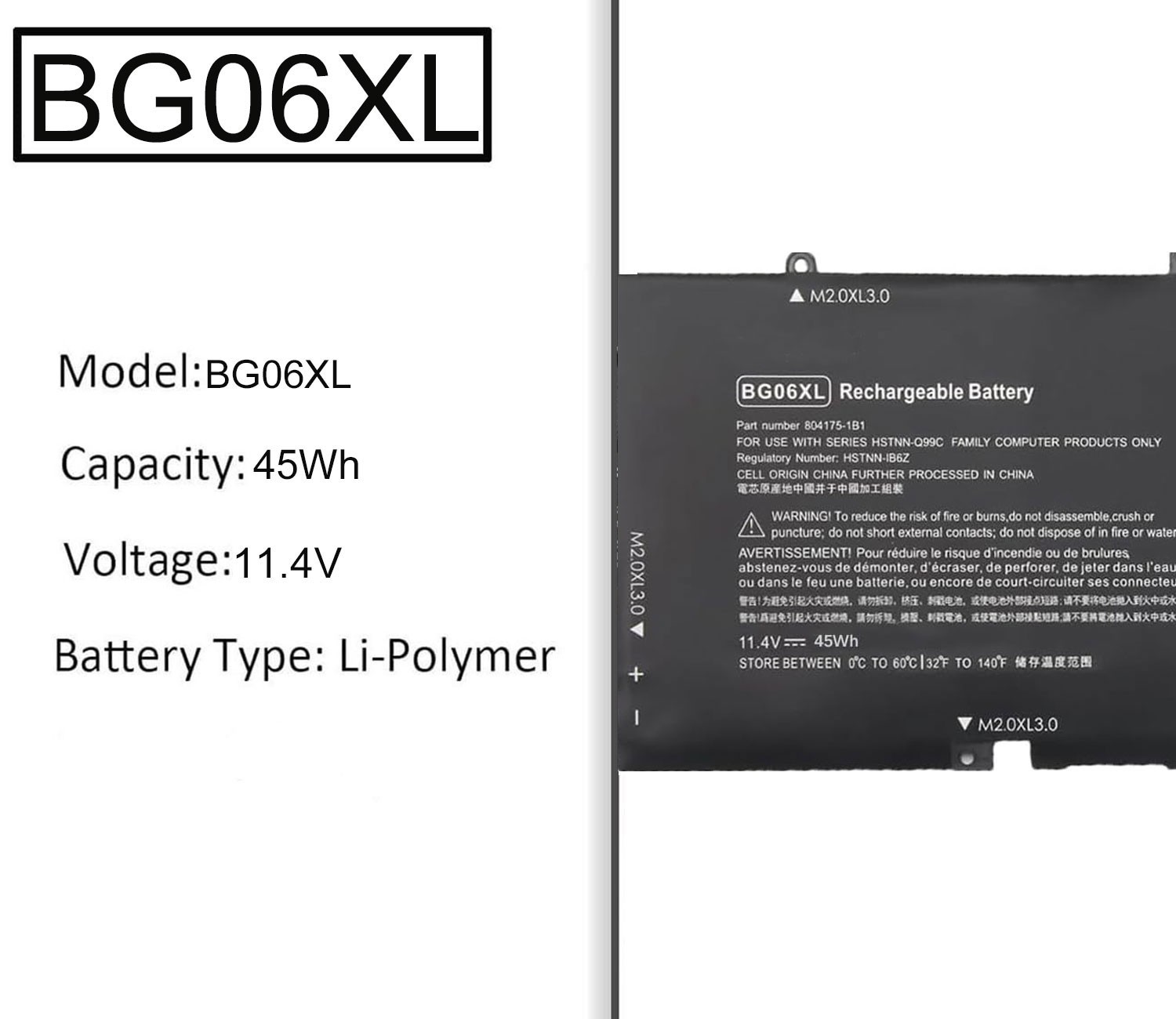BG06XL Battery for HP EliteBook 1040 G3 Series BG06045XL 804175-1B1 804175-181