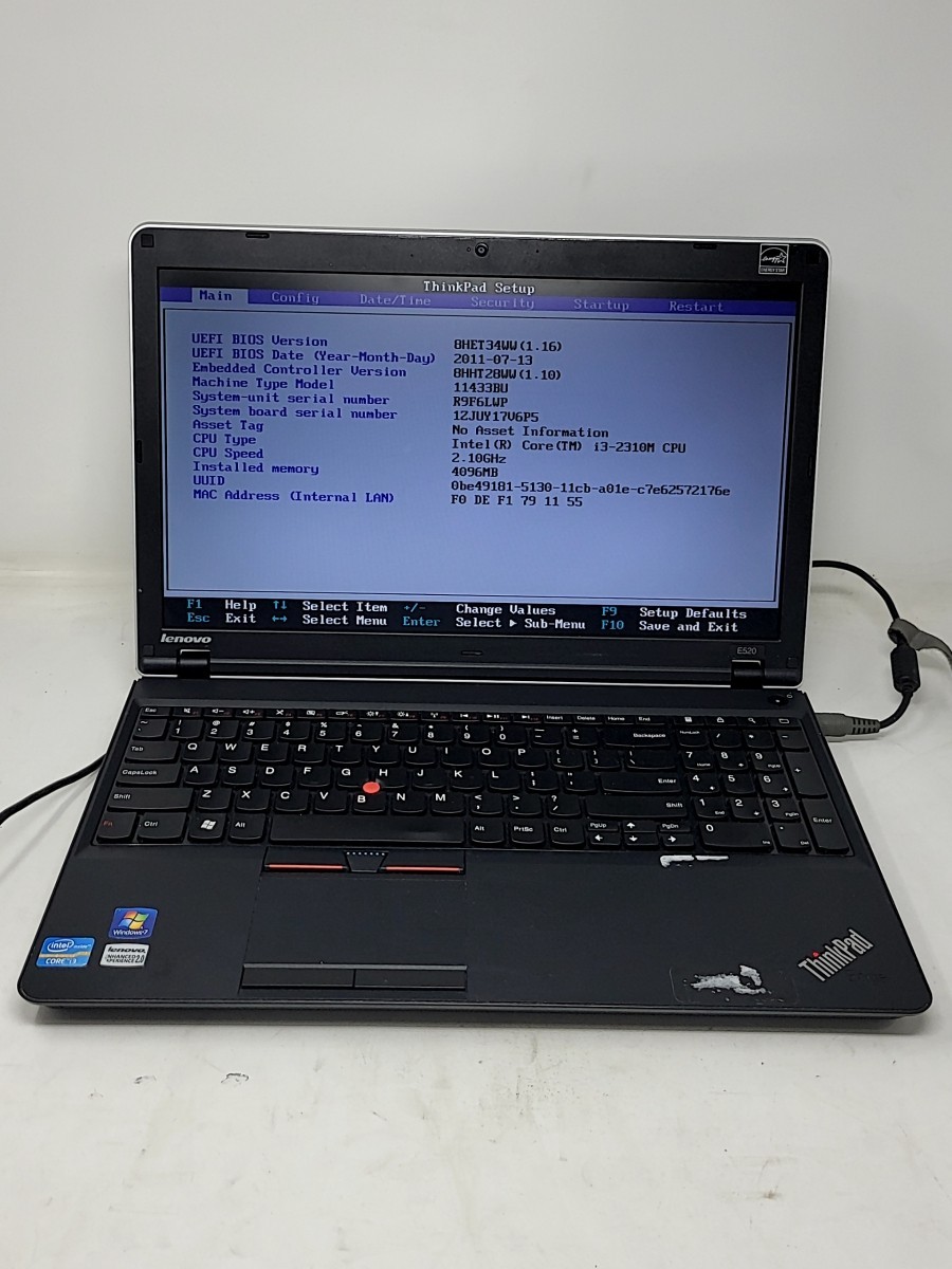 Lenovo ThinkPad E520 11433BU Laptop Intel Core i3-2310M 2.1GHz 4GB SEE NOTES