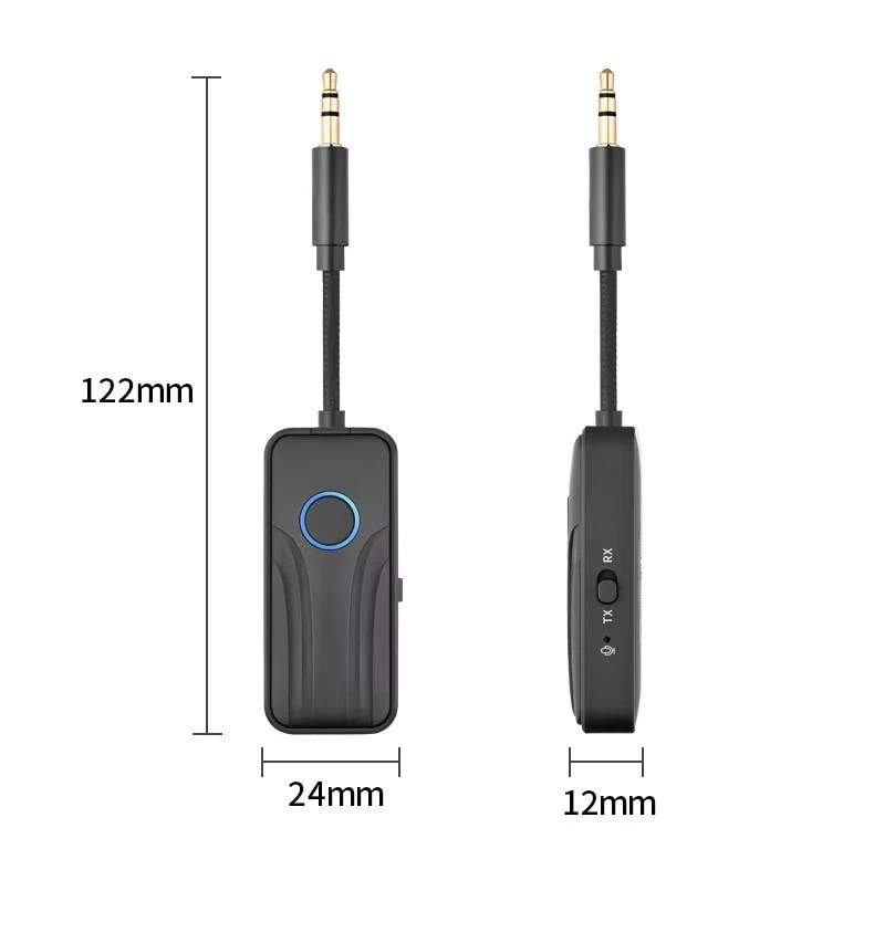 Bluetooth 6.0 Transmitter Call Music Receiver AUX Adapter for Car Headphone iPod