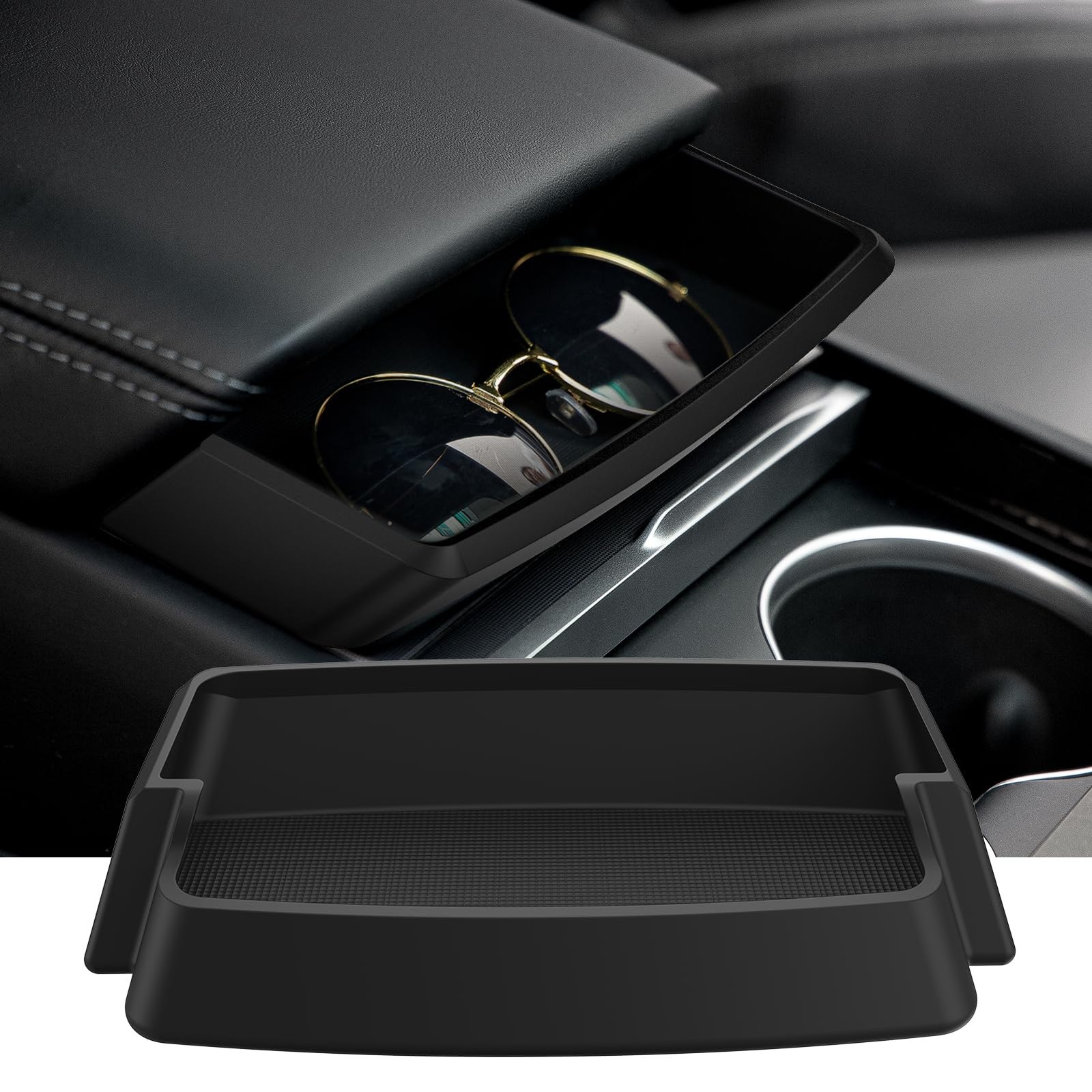 2025 Center Console Sunglasses Holder for Tesla Model Y & Model 3 Accessories