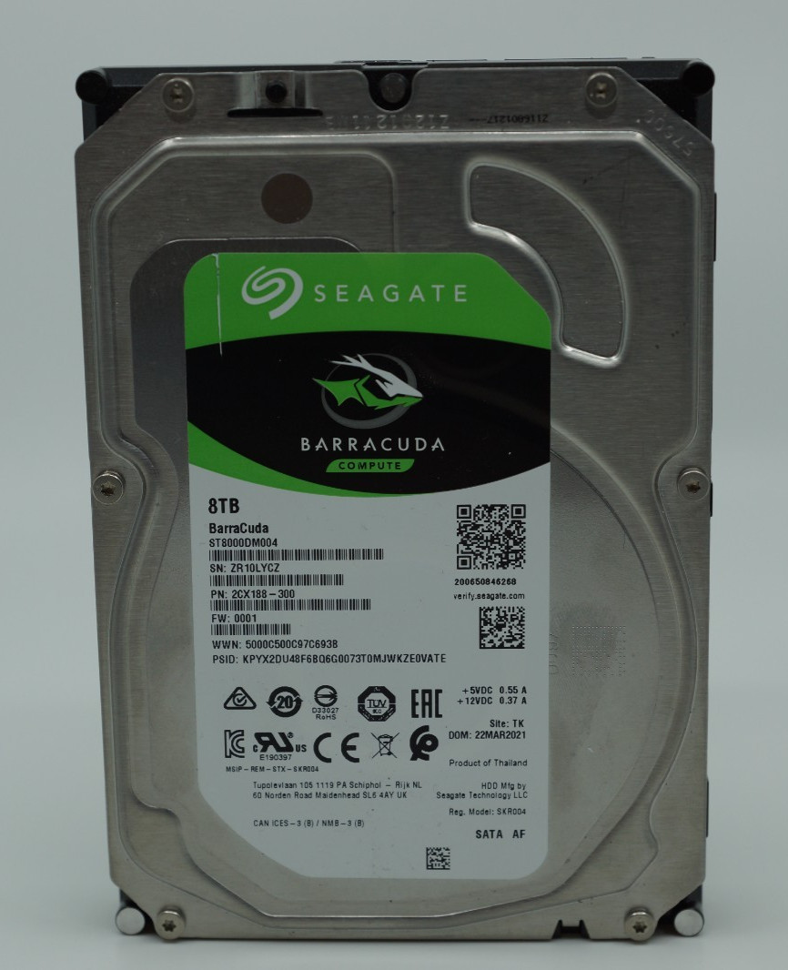 Seagate Barracuda 8 TB, Internal 3.5″ Desktop Hard Drive 5400rpm (ST8000DM004)