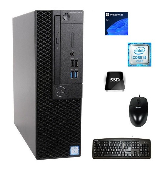 Dell Optiplex 3060 SFF, i5 8th Gen, 16GB Ram, *New 256GB SSD*, Win11 Pro, WIFI
